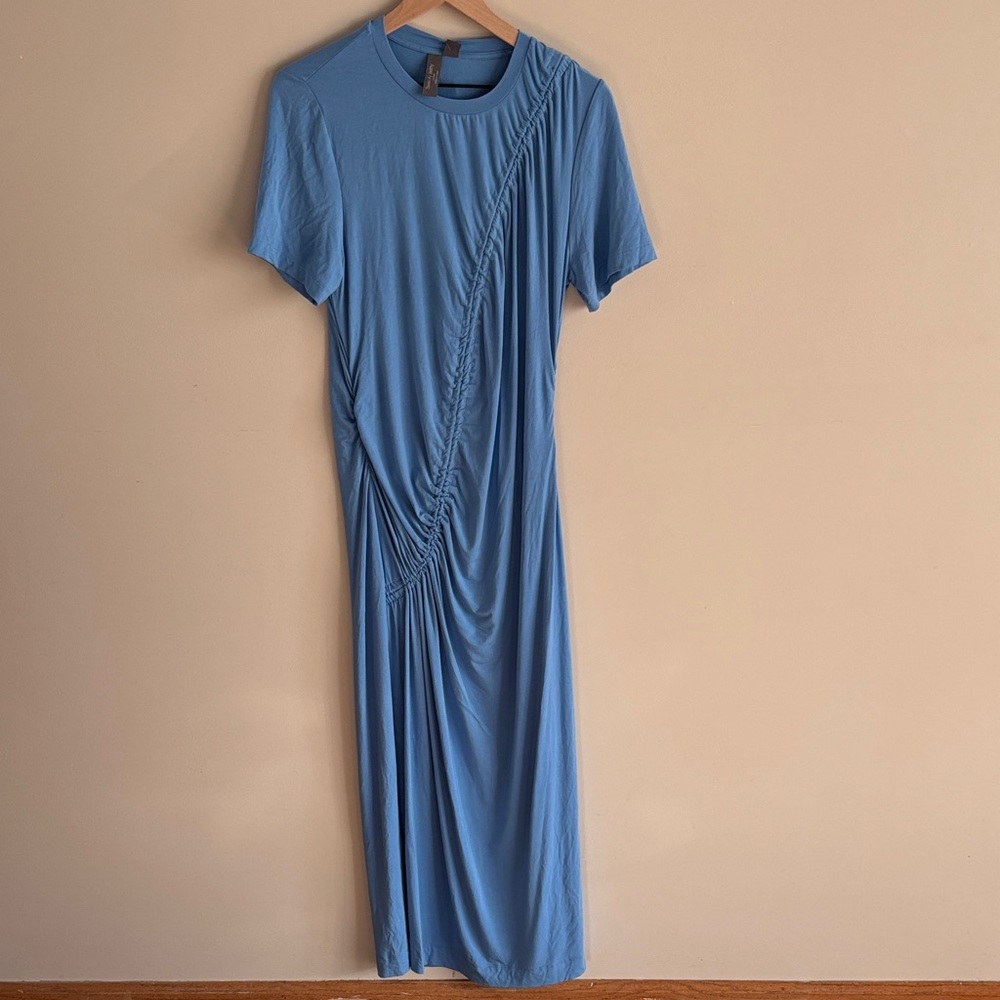 NWT Sweaty Betty• Sky Blue ‘Ambience midi dress’